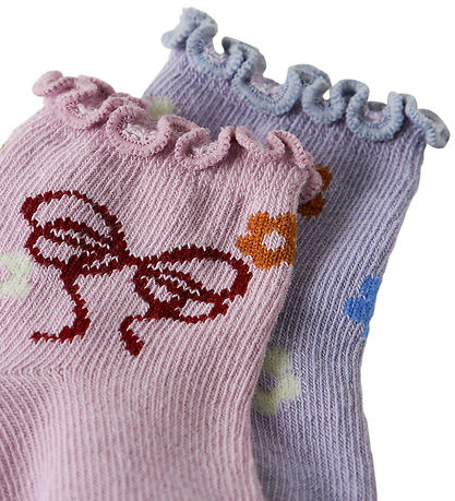 Name It Strømper - NbfTillie - 2-pak - Lavender Grey/Dawn Pink