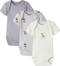 Name It Bodyer k/æ - Noos - NbfBody - 3-pak - Lilac Marble/W/Jet