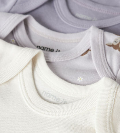 Name It Bodyer k/æ - Noos - NbfBody - 3-pak - Lilac Marble/W/Jet