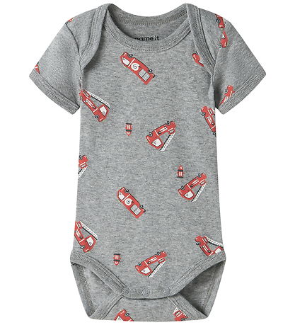 Name It Bodyer k/æ - Noos - NbfBody - 3-pak - Grey Melange/W/Cas
