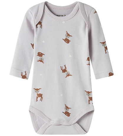 Name It Bodyer l/æ - Noos - NbfBody - 3-pak - Lilac Marble/W/Jet