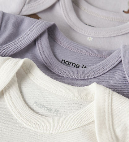 Name It Bodyer l/æ - Noos - NbfBody - 3-pak - Lilac Marble/W/Jet