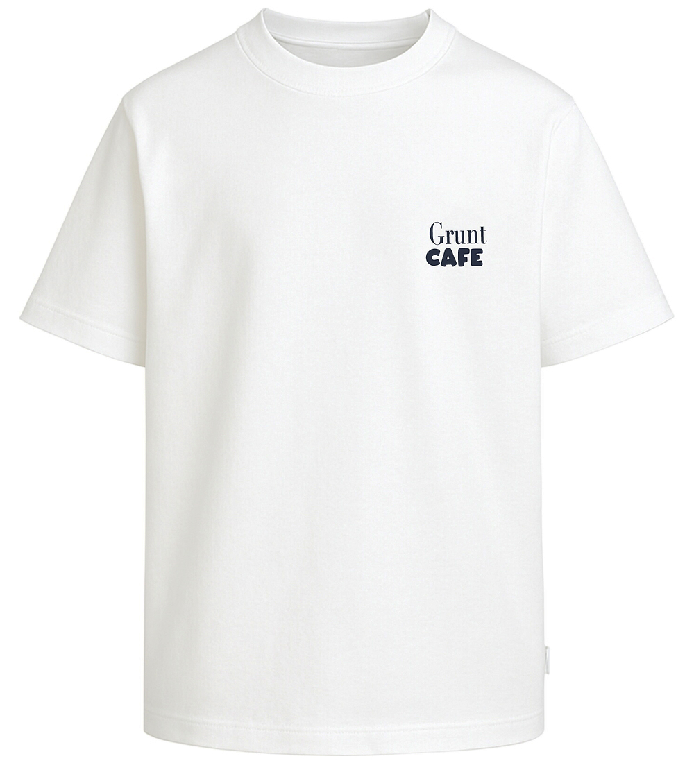 Grunt T-Shirt - Graugustus - Wit m. Print - Grunt - 12 jaar (152) - T-Shirts