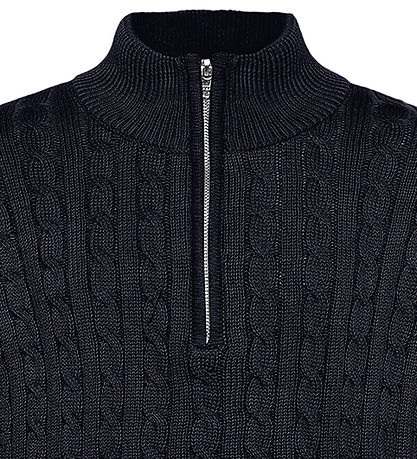 Grunt Bluse m. Lynlås - Strik - Noos - GrTerrase - Navy