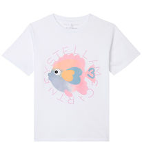 Stella McCartney Kids T-Shirt - Blanc av. Poisson