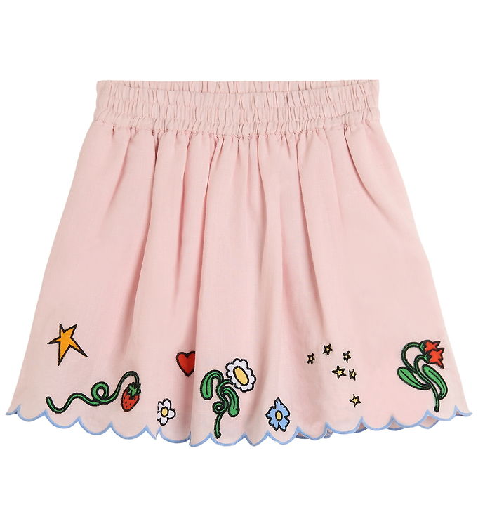 Stella McCartney Kids Nederdel - Hør/Bomuld - Rosa m. Blomster