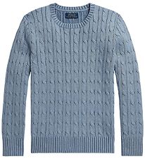 Polo Ralph Lauren Bluse - Strik - Cable - Blue Heather