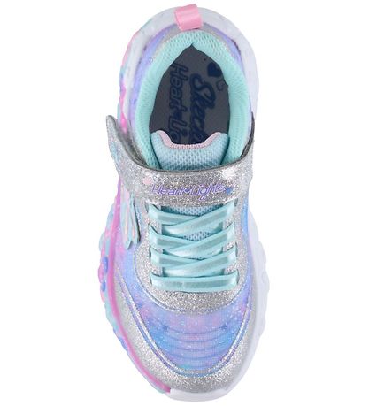 Skechers Sko - Heart Lights - Silver/Multi