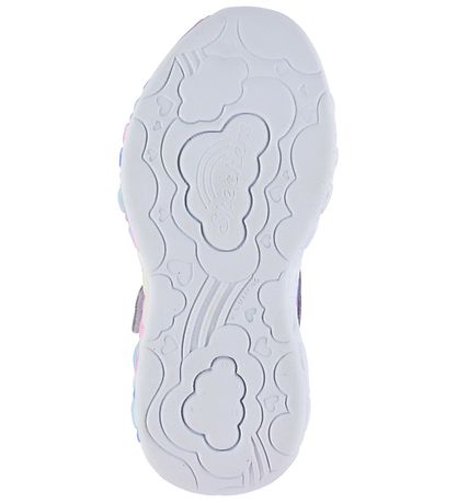 Skechers Sko - Heart Lights - Silver/Multi