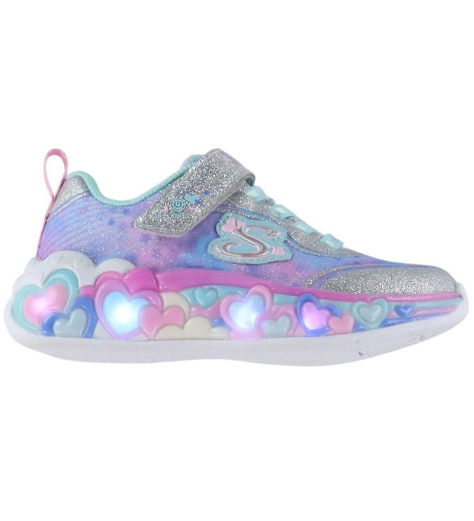 Skechers Sko m. Lys - Eternal Heart Lights - Sølv/Multi