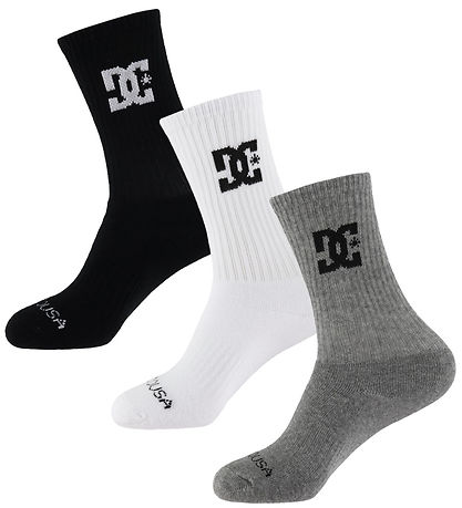 DC Shoes Strømper - Crew 3-pak - Sort/Hvid/Grå