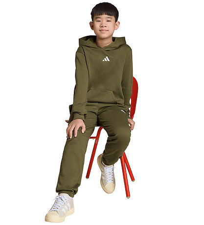 adidas Performance Hættetrøje - J SL FL HD - Olistr/White