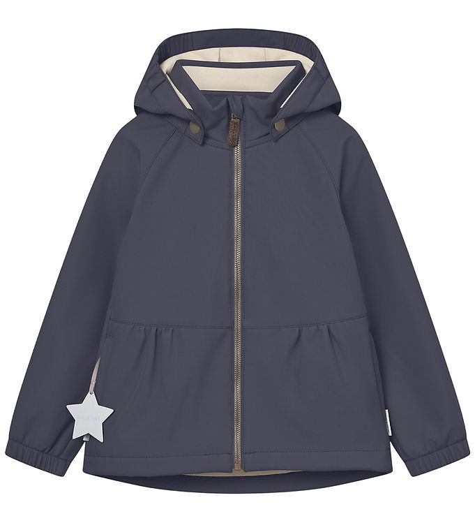 Mini A Ture Softshelljakke m. Fleece - MatBriddi - Ombre Blue