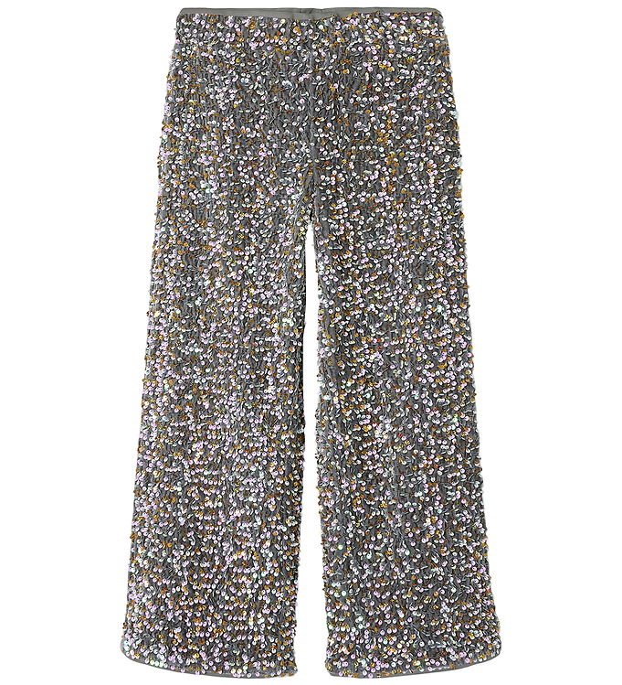 Name It Bukser - NkfPrunica - Granite Grey m. Palietter