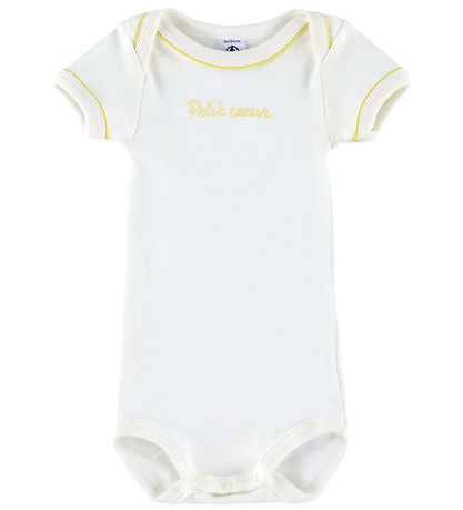 Petit Bateau Bodyer k/æ - 3-pak - Hvid m. Print