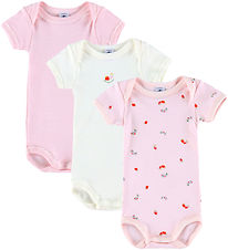 Petit Bateau Body k/æ - 3-pak - Hvid/Rosa
