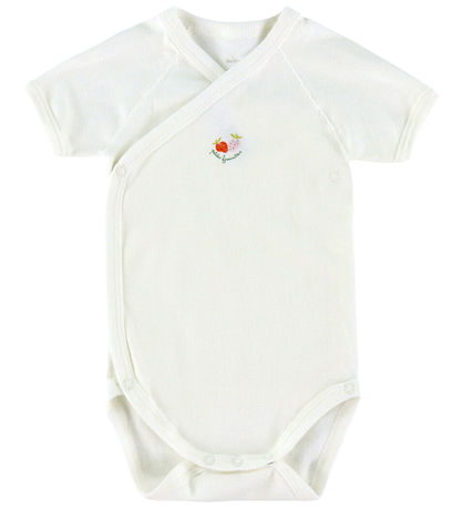 Petit Bateau Slå-om Body k/æ - 3-pak - Hvid/Rosa