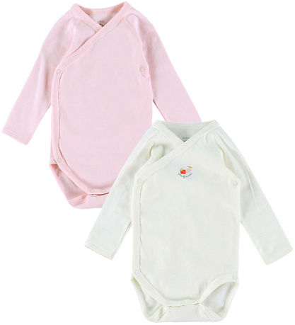 Petit Bateau Slå-om Body l/æ - 5-pak - Hvid/Rosa