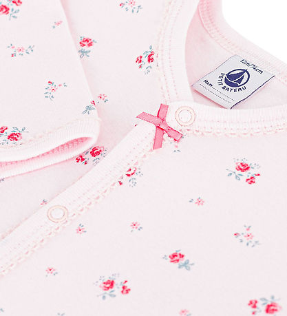 Petit Bateau Natdragt - Rosa m. Blomster