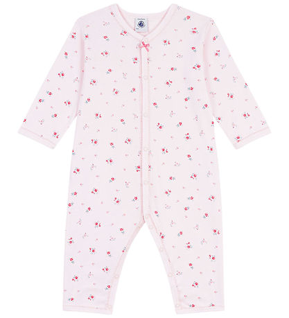 Petit Bateau Natdragt - Rosa m. Blomster