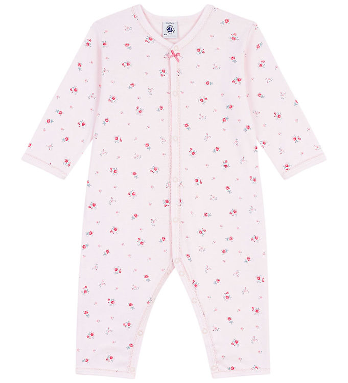 Petit Bateau Natdragt - Rosa m. Blomster