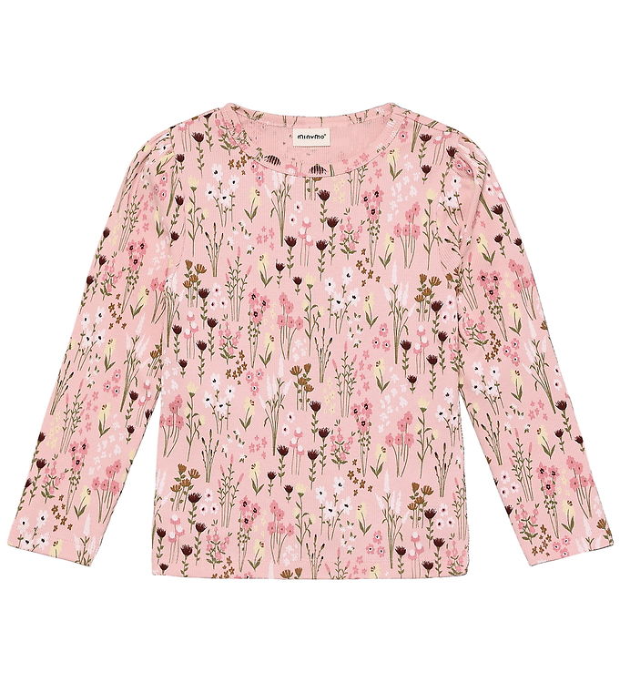 Minymo Bluse - Rib - Silver Pink