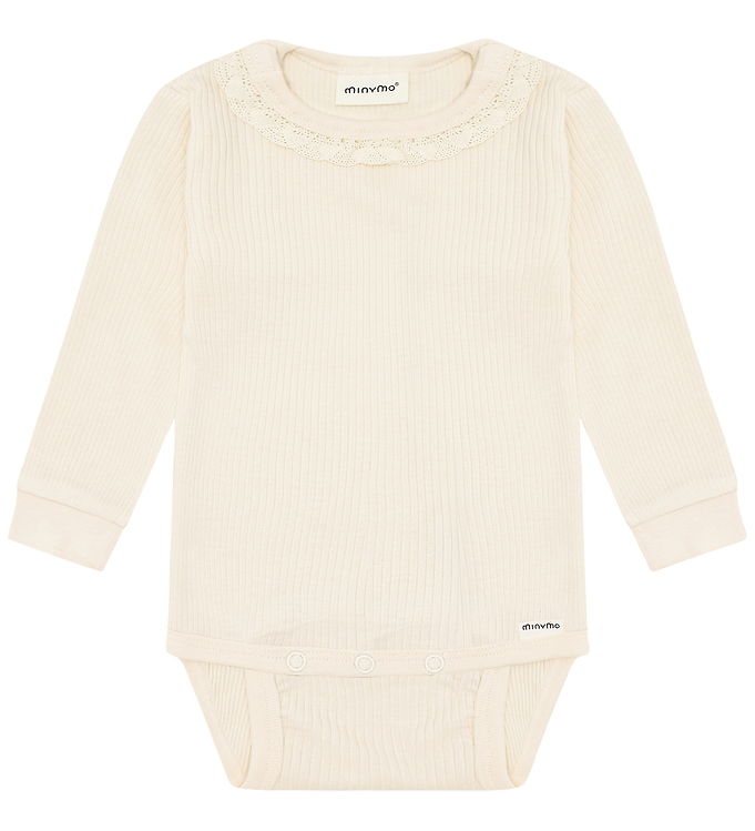 Minymo Body l/æ - Rib - White Swan billede