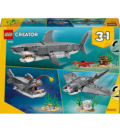 LEGO® Creator - Farlig Haj Med Skattekiste 31381 - 379 Dele
