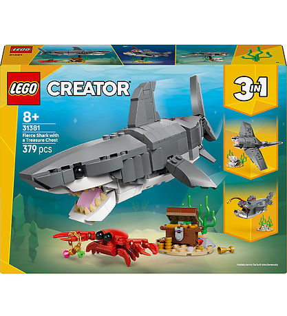 LEGO® Creator - Farlig Haj Med Skattekiste 31381 - 379 Dele