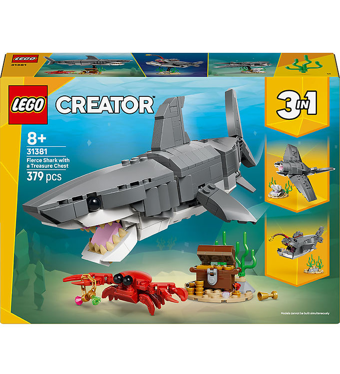 LEGO® Creator - Farlig Haj Med Skattekiste 31381 - 379 Dele