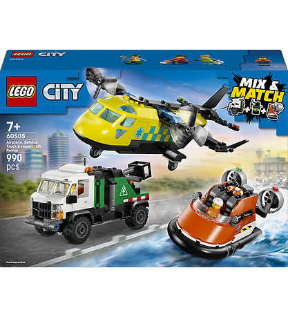 LEGO® City - Remix - Fly, Servicevogn Og Luftpudebåd 60505 - 990