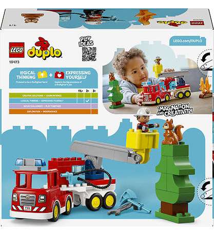 LEGO® Duplo - Brandbil Med Slange Og Brandmand 10473 - 28 Dele
