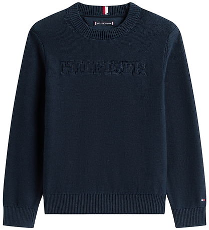 Tommy Hilfiger Bluse - Strik - Monotype Graphic - Dark Night Nav