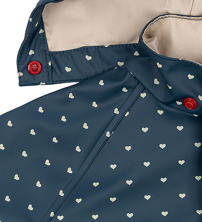 Konges Sløjd Regntøj m. Seler - PU - Rainy Palme - Heart Blues