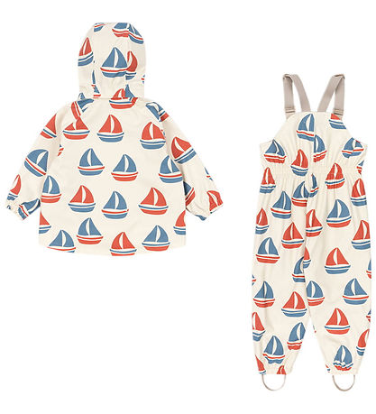 Konges Sløjd Regntøj m. Seler - PU - Rainy Palme - Ahoy