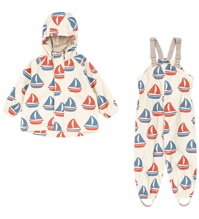 Konges Sløjd Regntøj m. Seler - PU - Rainy Palme - Ahoy