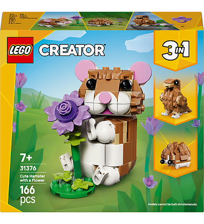 LEGO® Creator - Sød Hamster Med Blomst 31376 - 3-i-1 - 166 Dele