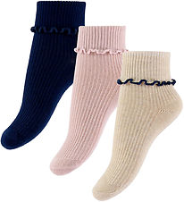Konges Sløjd Strømper - 3-pak - Rib - Navy/Cream/Blush