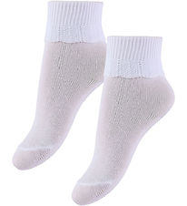 Konges Sløjd Strømper  - 2-pak - Optic White m. Flæser