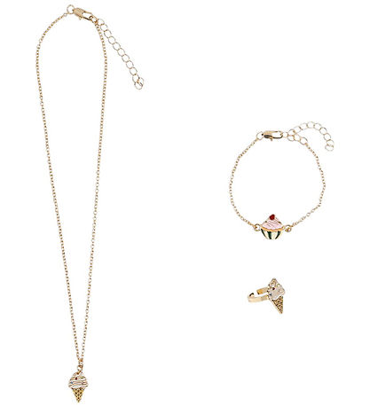 Konges Sløjd Smykkesæt - Armbånd/ Halskæde/ Ring - Gold