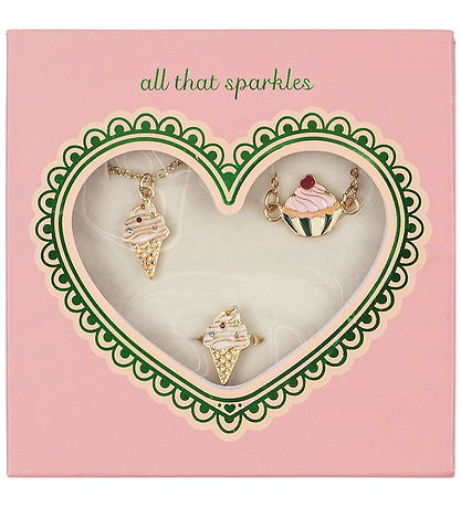 Konges Sløjd Smykkesæt - Armbånd/ Halskæde/ Ring - Gold