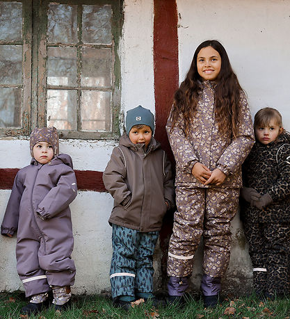 Mikk-Line Ski Pants w. Suspenders - Conditioner Green w. Print