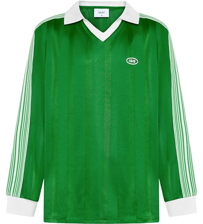 Grunt Bluse - GrThomas - Grøn m. Hvid