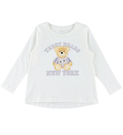 Name it Bluse - NmfViolet - Cloud Dancer/Teddy Bear