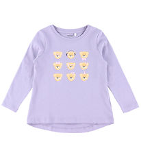 Name it Bluse - NmfViolet - Lavender Gray/ 3 Teddy Bears