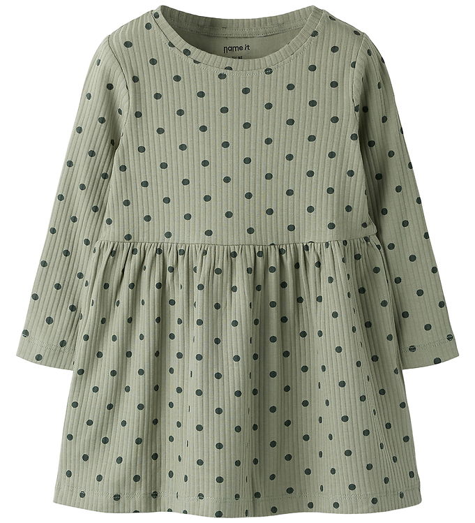 Name it Kjole - Rib - NmfVemma - Shadow/Urban Chic Dot