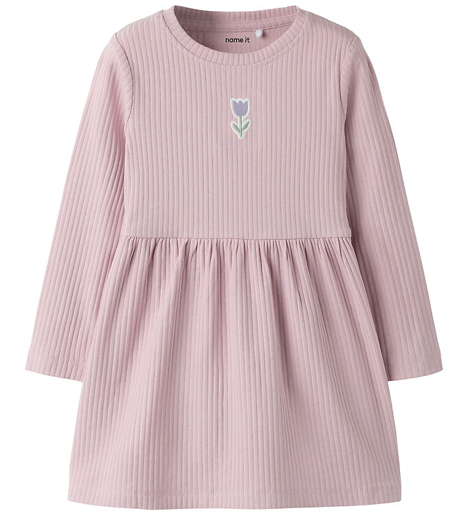 Name it Kjole - Rib - NmfVemma - Dawn Pink/Tulip