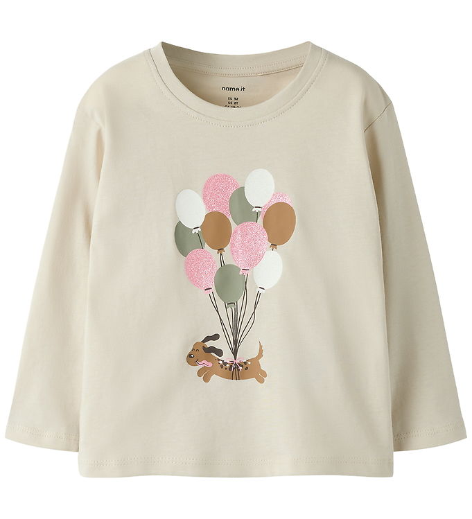 Name it Bluse - NmfVelda - Pumice Stone/Ballon Dog