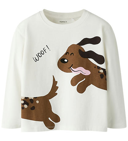 Name it Bluse - NmfVelda - Cloud Dancer/Happy Dog