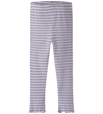 Name it Leggings - NmfVemma - Lavender Gray/Lilac Marble Stripe